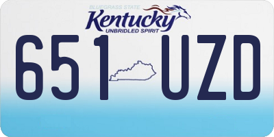 KY license plate 651UZD