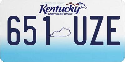 KY license plate 651UZE