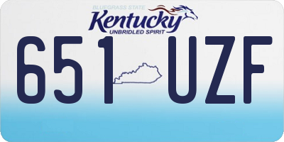 KY license plate 651UZF