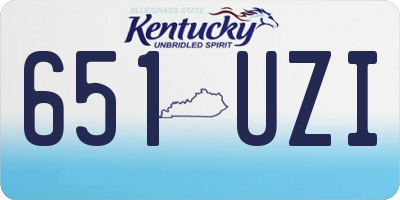 KY license plate 651UZI