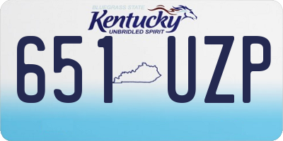 KY license plate 651UZP