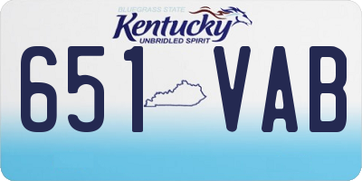 KY license plate 651VAB