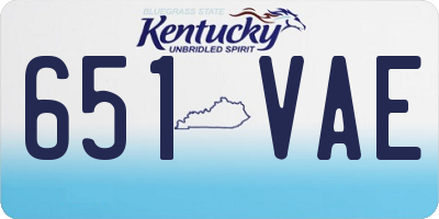 KY license plate 651VAE