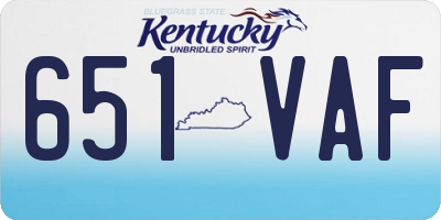 KY license plate 651VAF