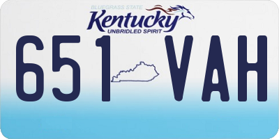 KY license plate 651VAH
