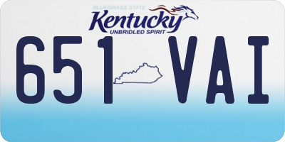 KY license plate 651VAI
