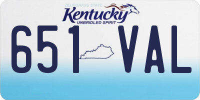 KY license plate 651VAL
