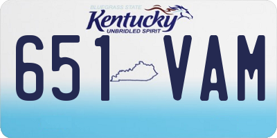 KY license plate 651VAM