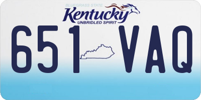 KY license plate 651VAQ