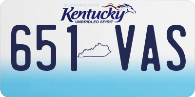 KY license plate 651VAS