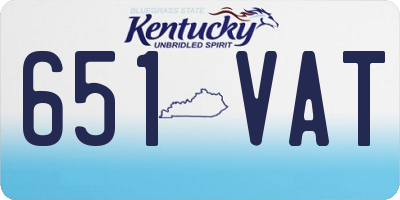 KY license plate 651VAT