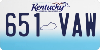 KY license plate 651VAW