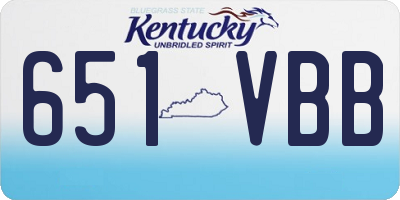 KY license plate 651VBB