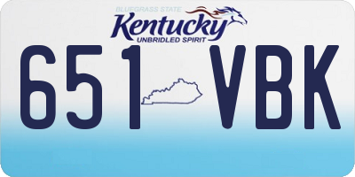 KY license plate 651VBK