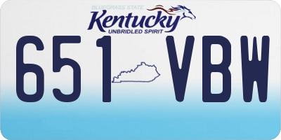 KY license plate 651VBW