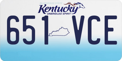 KY license plate 651VCE