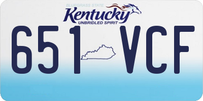 KY license plate 651VCF