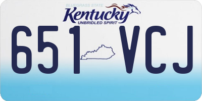 KY license plate 651VCJ