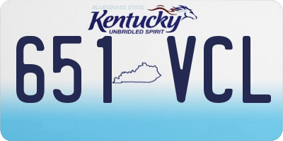 KY license plate 651VCL