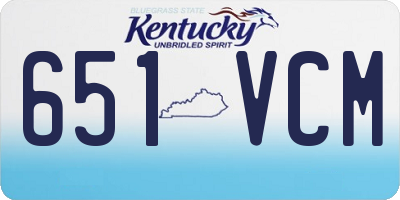 KY license plate 651VCM