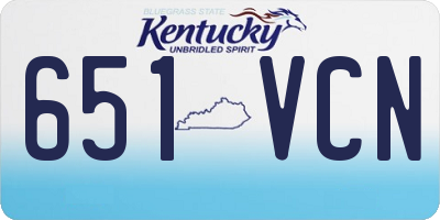 KY license plate 651VCN
