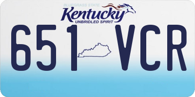 KY license plate 651VCR