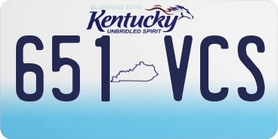 KY license plate 651VCS