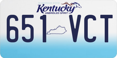 KY license plate 651VCT