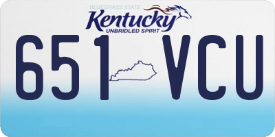 KY license plate 651VCU