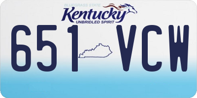 KY license plate 651VCW