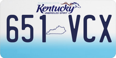 KY license plate 651VCX