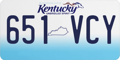 KY license plate 651VCY
