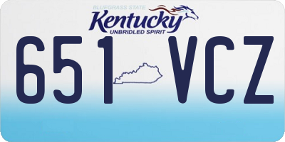 KY license plate 651VCZ