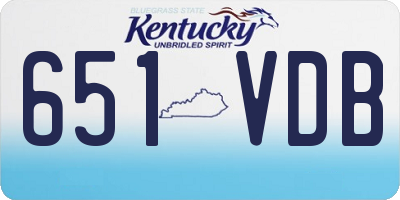 KY license plate 651VDB