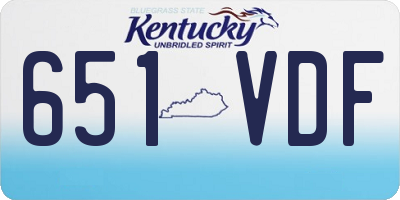 KY license plate 651VDF