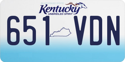 KY license plate 651VDN