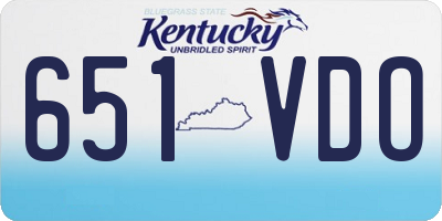KY license plate 651VDO