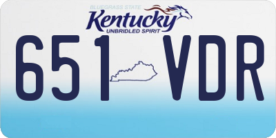 KY license plate 651VDR