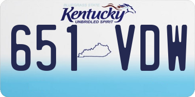 KY license plate 651VDW