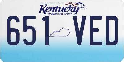 KY license plate 651VED