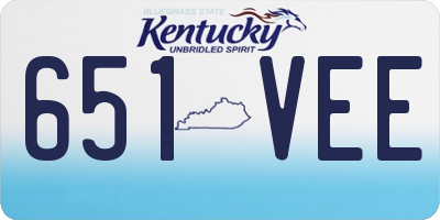 KY license plate 651VEE