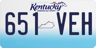 KY license plate 651VEH