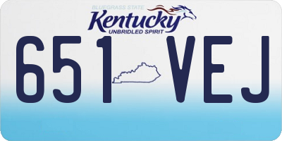 KY license plate 651VEJ