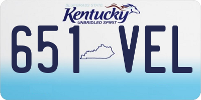 KY license plate 651VEL
