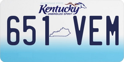 KY license plate 651VEM
