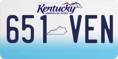 KY license plate 651VEN
