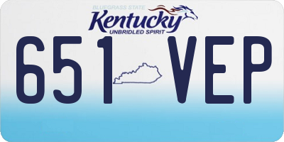 KY license plate 651VEP