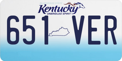 KY license plate 651VER