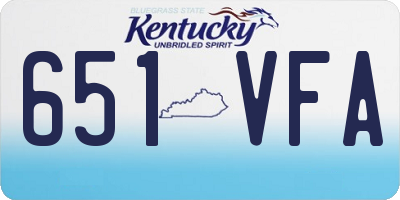 KY license plate 651VFA