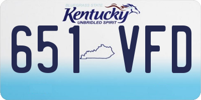 KY license plate 651VFD